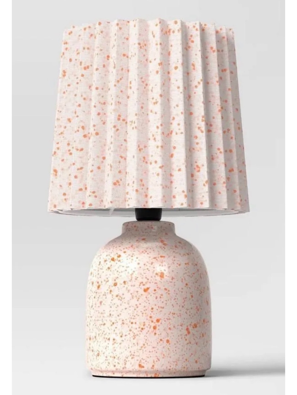 Pack of 2 -Pink Speckled Ceramic Table Lamp with Pleated Shade - Room essentials